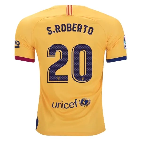 Camiseta Barcelona NO.20 S.Roberto Replica Segunda Ropa 2019/20 Amarillo